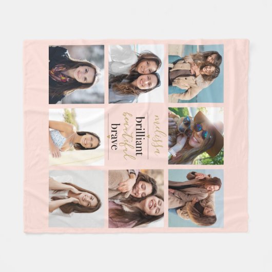 Schitterend fraai brein 8 Blush roze foto Fleece Deken (Voorkant (Horizontaal))