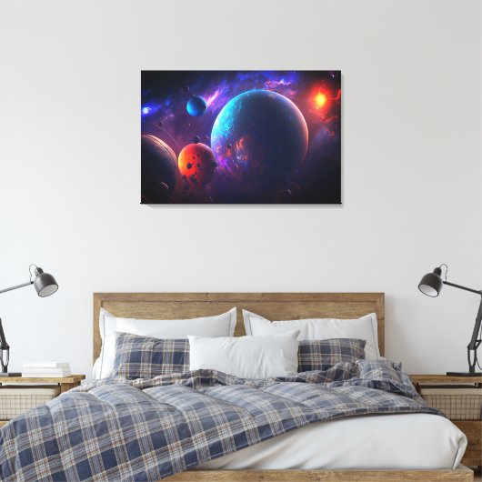 Schitterend galaxy buitenruimte kosmische universu canvas afdruk (Insitu (Slaapkamer))