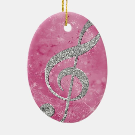 Schitterend galerijeffect zilverkleurige verdrievo keramisch ornament (Achterkant)