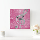 Schitterend galerijeffect zilverkleurige verdrievo vierkante klok (Huis)