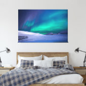 Schitterend gebied van Aurora Borealis Canvas Afdruk (Insitu (Slaapkamer))