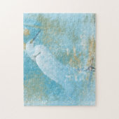 Schitterend gebilderd Snowy Egret Coastal Bird Legpuzzel (Verticaal)