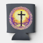 Schitterend gedetailleerd Christelijk kruisbeeld Blikjeskoeler (Achterkant)