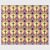 Schitterend gedetailleerd Christelijk kruisbeeld Cadeaupapier (Vlak)