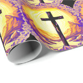 Schitterend gedetailleerd Christelijk kruisbeeld Cadeaupapier (Rol Hoek)