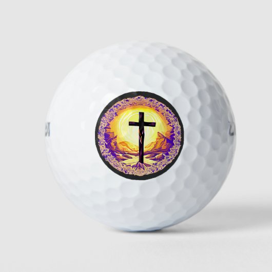 Schitterend gedetailleerd Christelijk kruisbeeld Golfballen (Voorkant)