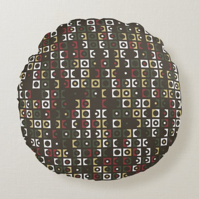 Schitterend geometrisch patroonontwerp abstract, k rond kussen (Voorkant)