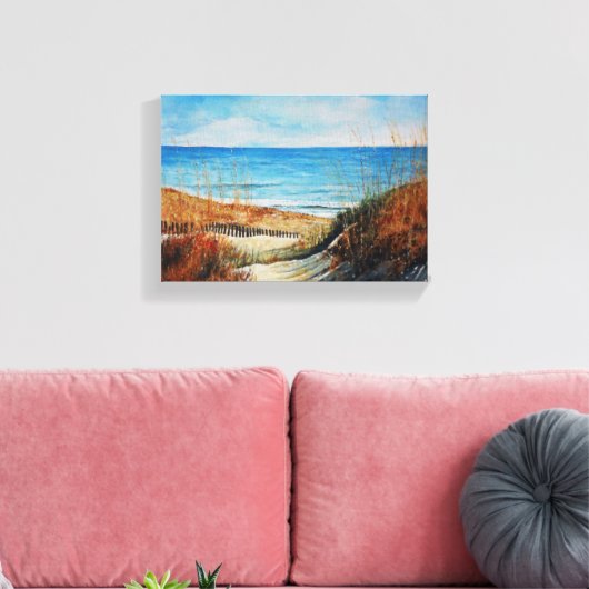 Schitterend geschilderd zand Dunes en strand Canva Canvas Afdruk (Insitu (Woonkamer))