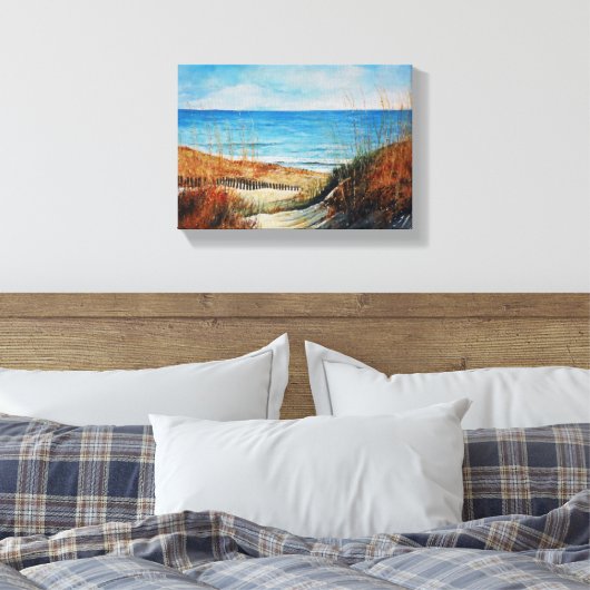Schitterend geschilderd zand Dunes en strand Canva Canvas Afdruk (Insitu (Slaapkamer))