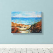 Schitterend geschilderd zand Dunes en strand Canva Canvas Afdruk (Insitu (Houten vloer))