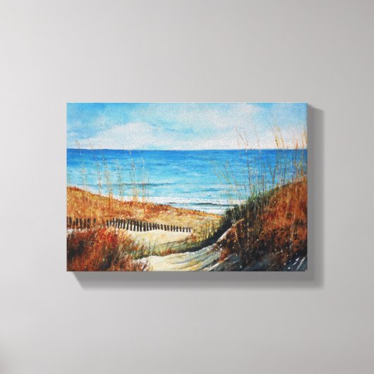 Schitterend geschilderd zand Dunes en strand Canva Canvas Afdruk (Voorkant)