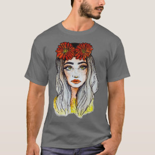 Schitterend gezicht met rode bloem Woman Graphic G T-shirt