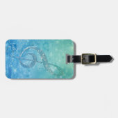 Schitterend glitterig schitterend effect blauwe tr bagagelabel (Voorkant horizontaal)