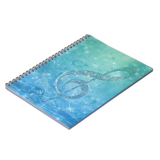 Schitterend glitterig schitterend effect blauwe tr notitieboek (Linkerzijde)