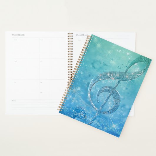 Schitterend glitterig schitterend effect blauwe tr planner (Display)