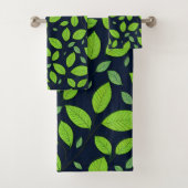 Schitterend groen bladpatroon bad handdoek (Insitu)