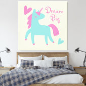 Schitterend groen Unicorn Girls Room Canvas Afdruk (Insitu (Slaapkamer))