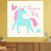 Schitterend groen Unicorn Girls Room Canvas Afdruk (Insitu (Woonkamer))