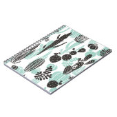 Schitterend handgetekend cacti-doedel naadloos pat notitieboek (Linkerzijde)