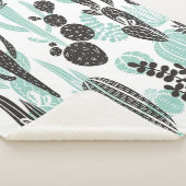 Schitterend handgetekend cacti-doedel naadloos pat sherpa deken (3/4)