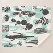 Schitterend handgetekend cacti-doedel naadloos pat sherpa deken (Voorkant (horizontaal))