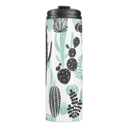 Schitterend handgetekend cacti-doedel naadloos pat thermosbeker (Voorkant)