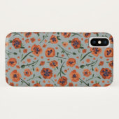 Schitterend handschilderd Oranje bladerbloempatroo Case-Mate iPhone Case (Achterkant (horizontaal))