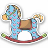 Schitterend hart rondtrekkende paardencontour tick sticker (Voorkant)