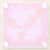Schitterend hart roze Valentijn Glazen Onderzetter (Achterkant)