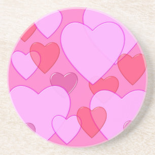 Schitterend hart Valentijnsdag achtergrond roze Zandsteen Onderzetter