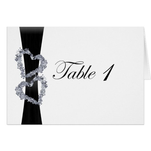 Schitterend hart: Zwarte lint en diamantharten (Voorkant Horizontaal)