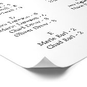 Schitterend horizontaal alfabetisch zitvlak poster (Hoek)