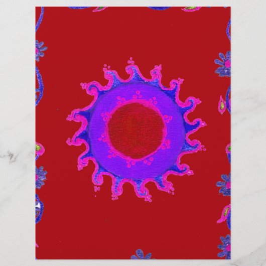 Schitterend India Motif Mendi Art Design Gepersonaliseerd Briefhoofd (Voorkant)