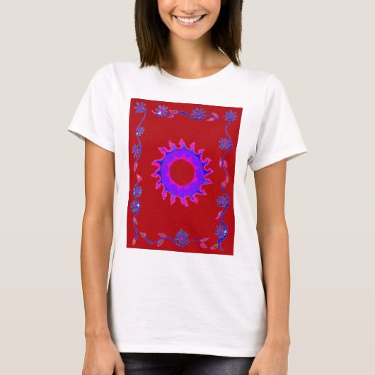 Schitterend India Motif Mendi Art Design T-shirt (Voorkant)