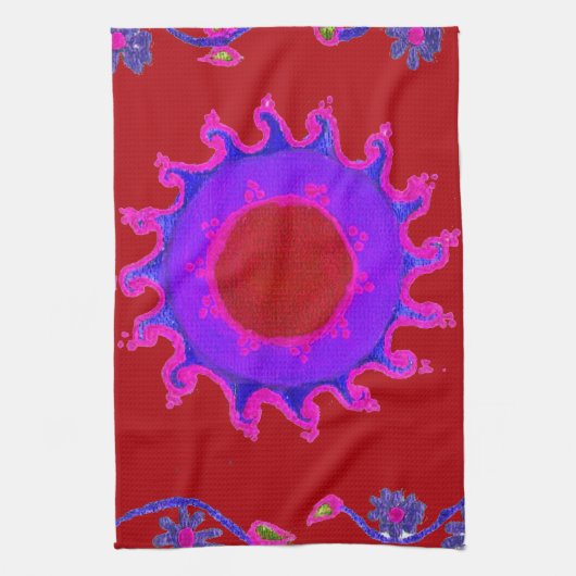 Schitterend India Motif Mendi Art Design Theedoek (Verticaal)