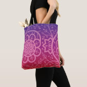 Schitterend indiangradiënt floreel patroon tote bag (Dichtbij)