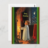 Schitterend kerstkind met vuurlichte gloed briefkaart (Voorkant / Achterkant)