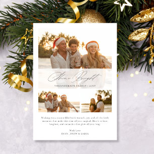 Schitterend Kerstmis   Tropisch 3 Foto Familie Feestdagenkaart