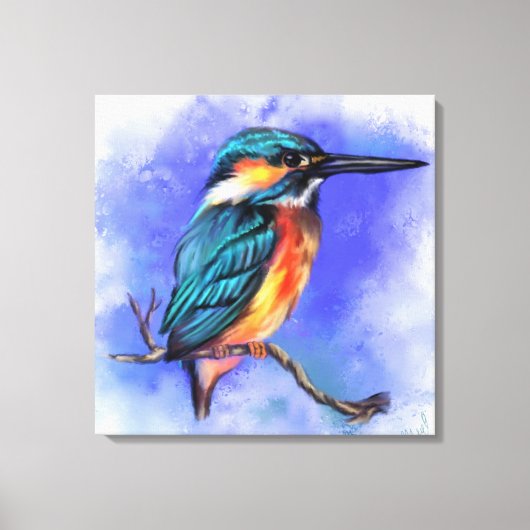 Schitterend Kingfisher Bird Painvas Afdrukken (Voorkant)
