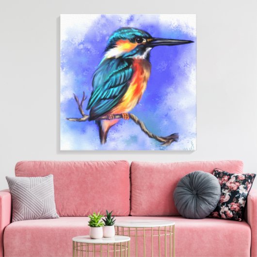Schitterend Kingfisher Bird Painvas Afdrukken (Insitu (Woonkamer))