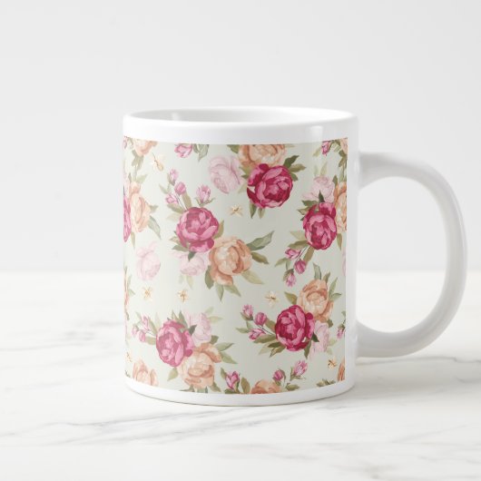 Schitterend kleurenpony-patroon op groen grote koffiekop (Rechts)