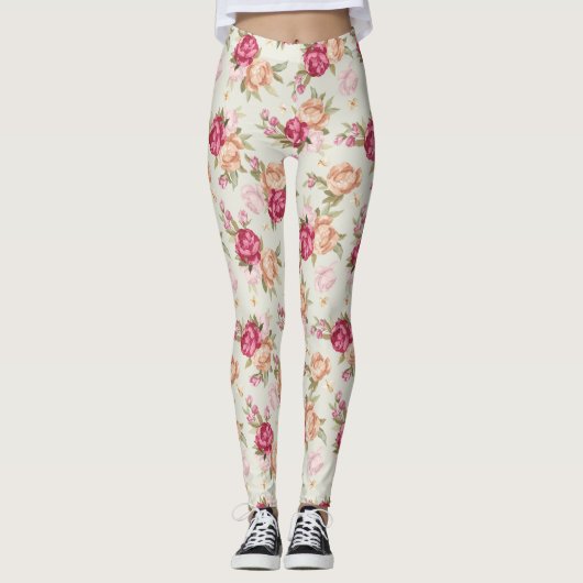 Schitterend kleurenpony-patroon op groen leggings (Voorkant)