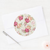 Schitterend kleurenpony-patroon op groen ronde sticker (Envelop)