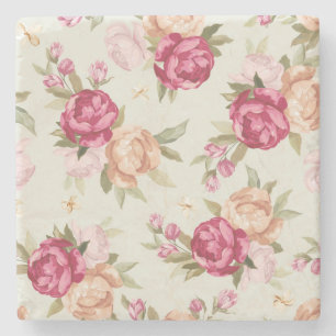 Schitterend kleurenpony-patroon op groen stenen onderzetter