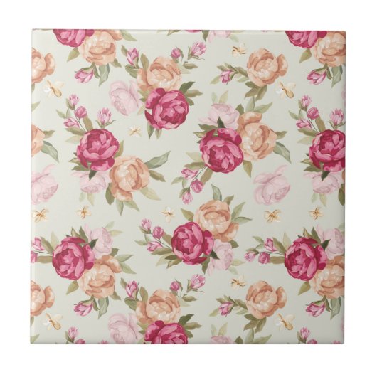 Schitterend kleurenpony-patroon op groen tegeltje (Voorkant)