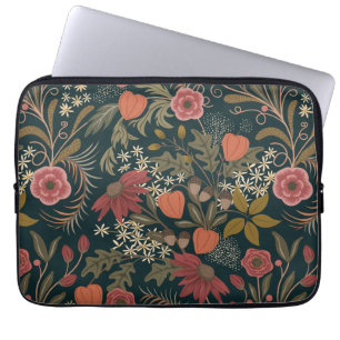 Schitterend kleurig  bloempatroon laptop sleeve