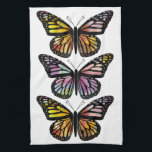 Schitterend kleurrijk 3-patroon van de Waterverf v Theedoek<br><div class="desc">Decoreer je keuken met deze mooie vlinderhanddoek. Het maakt een geweldig huishouden of bruiloft cadeau! U kunt het aanpassen en tekst ook toevoegen. Verzamel ook de hele set bijpassende handdoeken met verschillende kleuren en patronen!</div>