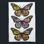 Schitterend kleurrijk 3-patroon van de Waterverf v Theedoek<br><div class="desc">Decoreer je keuken met deze mooie vlinderhanddoek. Het maakt een geweldig huishouden of bruiloft cadeau! U kunt het aanpassen en tekst ook toevoegen. Verzamel ook de hele set bijpassende handdoeken met verschillende kleuren en patronen!</div>