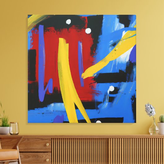 Schitterend kleurrijk Abstract AI-kunstcanvas Canvas Afdruk (Insitu (Woonkamer))