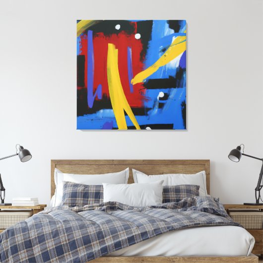 Schitterend kleurrijk Abstract AI-kunstcanvas Canvas Afdruk (Insitu (Slaapkamer))